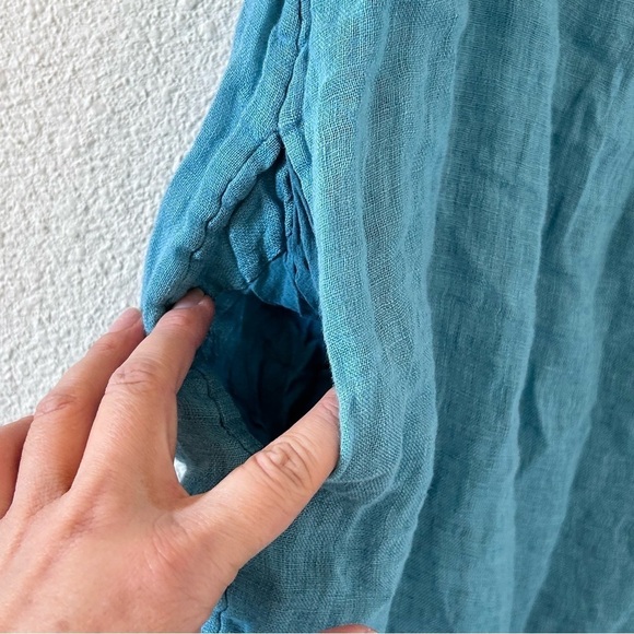 C&C California Lot of 2 Women’s Dress 100% Linen Small Pink Turquoise Summer - Picture 5 of 14